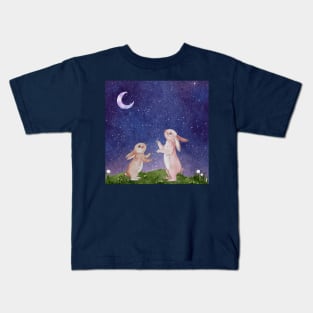 Stargazing Rabbits Kids T-Shirt